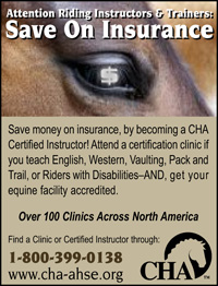 Print Ad Design Certified Horsemanship Association CHA Member Insurance Benefit
