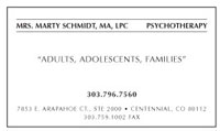 Business Card Design Marty Schmidt Psychotherapist
