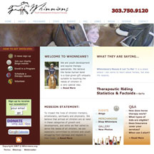 Whinnians Non-Profit Horse Therapy Program Website Design