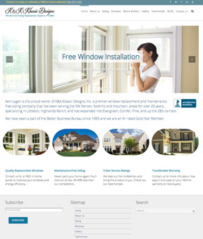 Website Redesign in Denver for K and K Classic Designs, Window & Siding Replacement in Evergreen